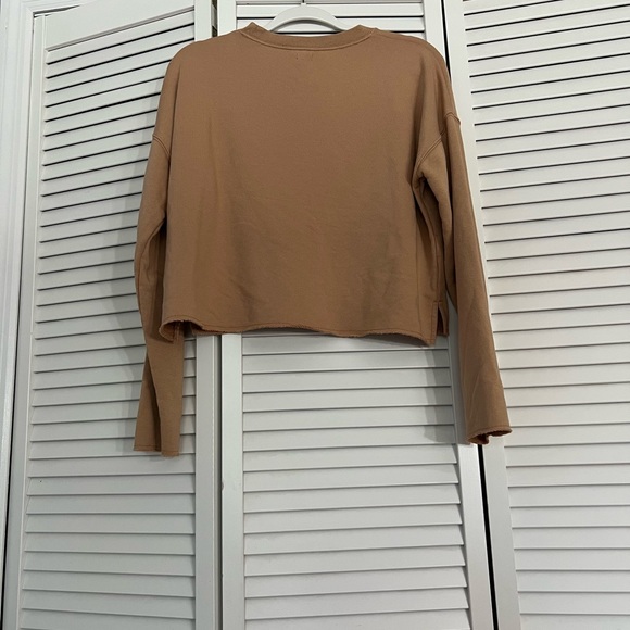 Aerie Cropped Sweatshirt Neutral Minimalist Normcore Sz M - Picture 3 of 3